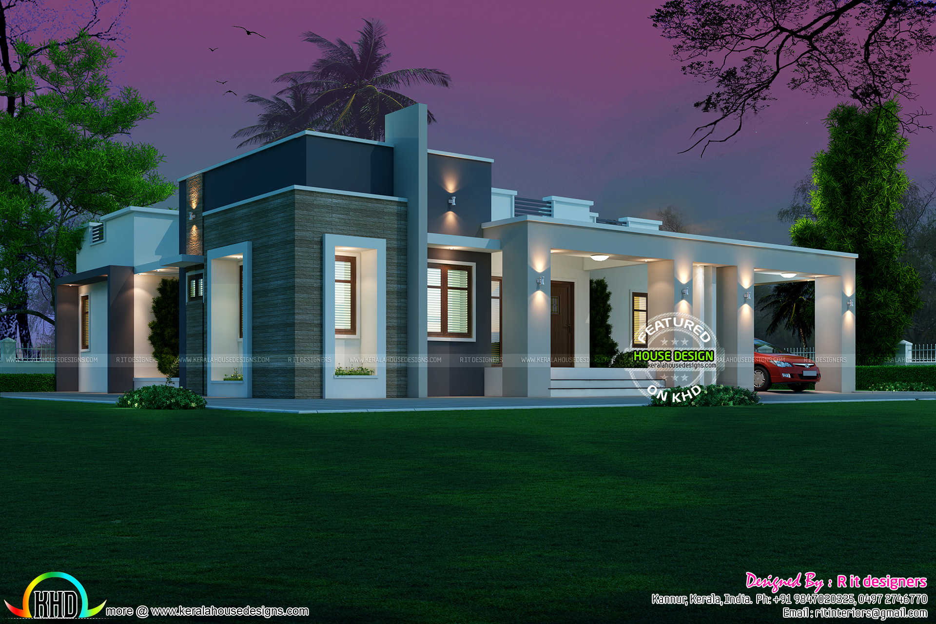 3 bedroom modern single floor ₹40 laks cost - Kerala home design and ...