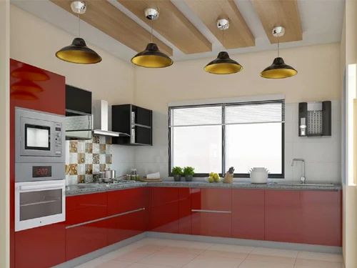 HDHMR Modern L Shaped Modular Kitchen at ₹ 1100/sq ft in New Delhi | ID ...