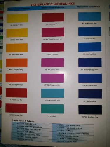Plastisol Inks, For T Shirt Printing, Packaging Size: 1 KG at ₹ 425/kg ...