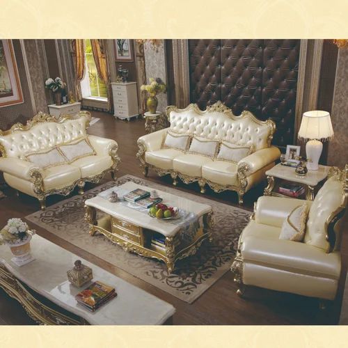 6 Seater Leather Antique Sofa, 3+2+1 at best price in Bengaluru | ID ...