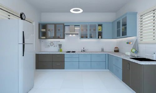 Modern L Shaped Modular Kitchen at ₹ 3000/sq ft in Indore | ID: 14352177812