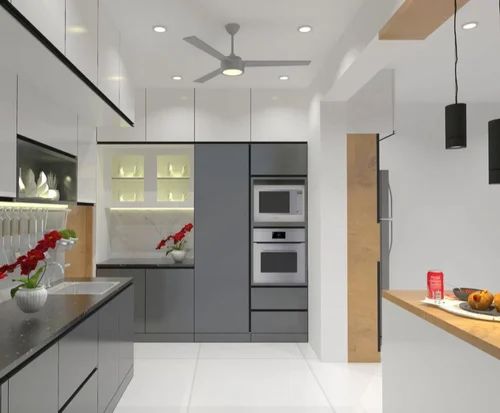 Modern L Shaped Modular Kitchen at ₹ 1599/sq ft in Hyderabad | ID ...