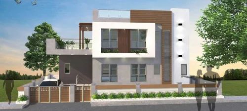 Bungalow Front Elevation Designing Service at ₹ 1200/sq ft in Greater ...