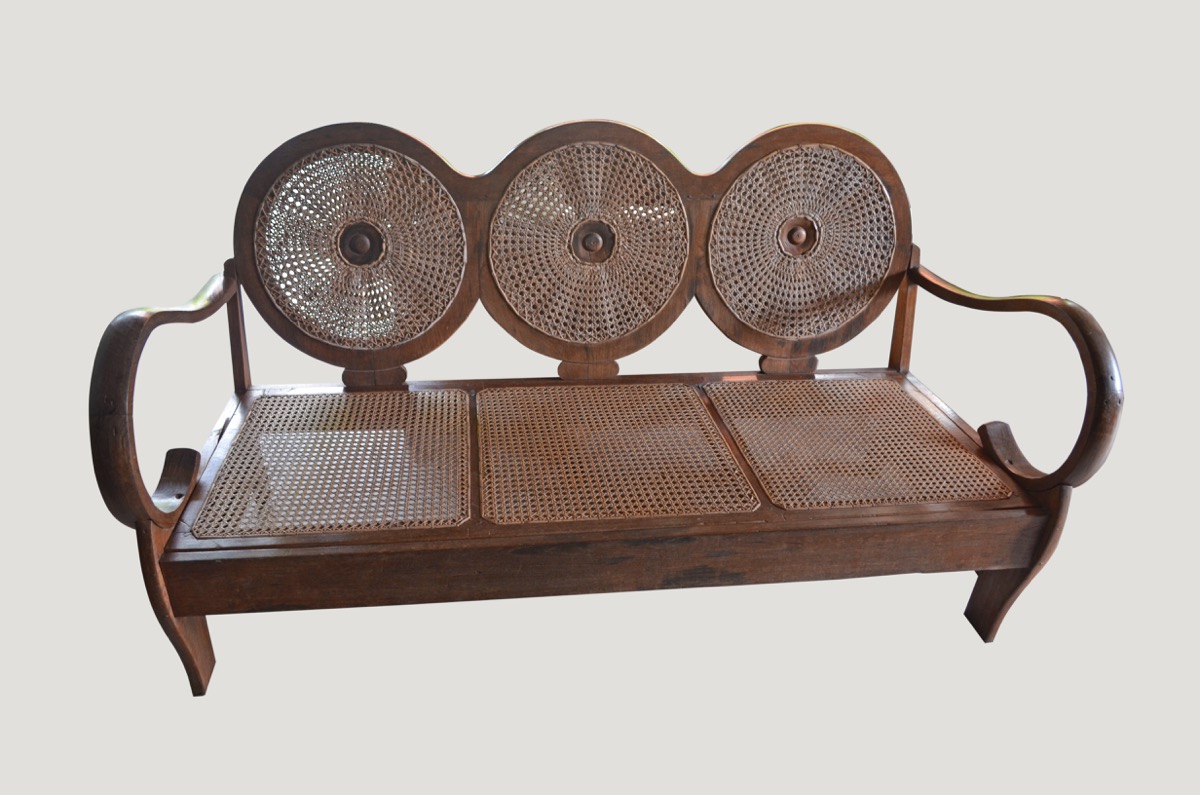Antique Teak Mid Century Sofa 10LA - Andrianna Shamaris