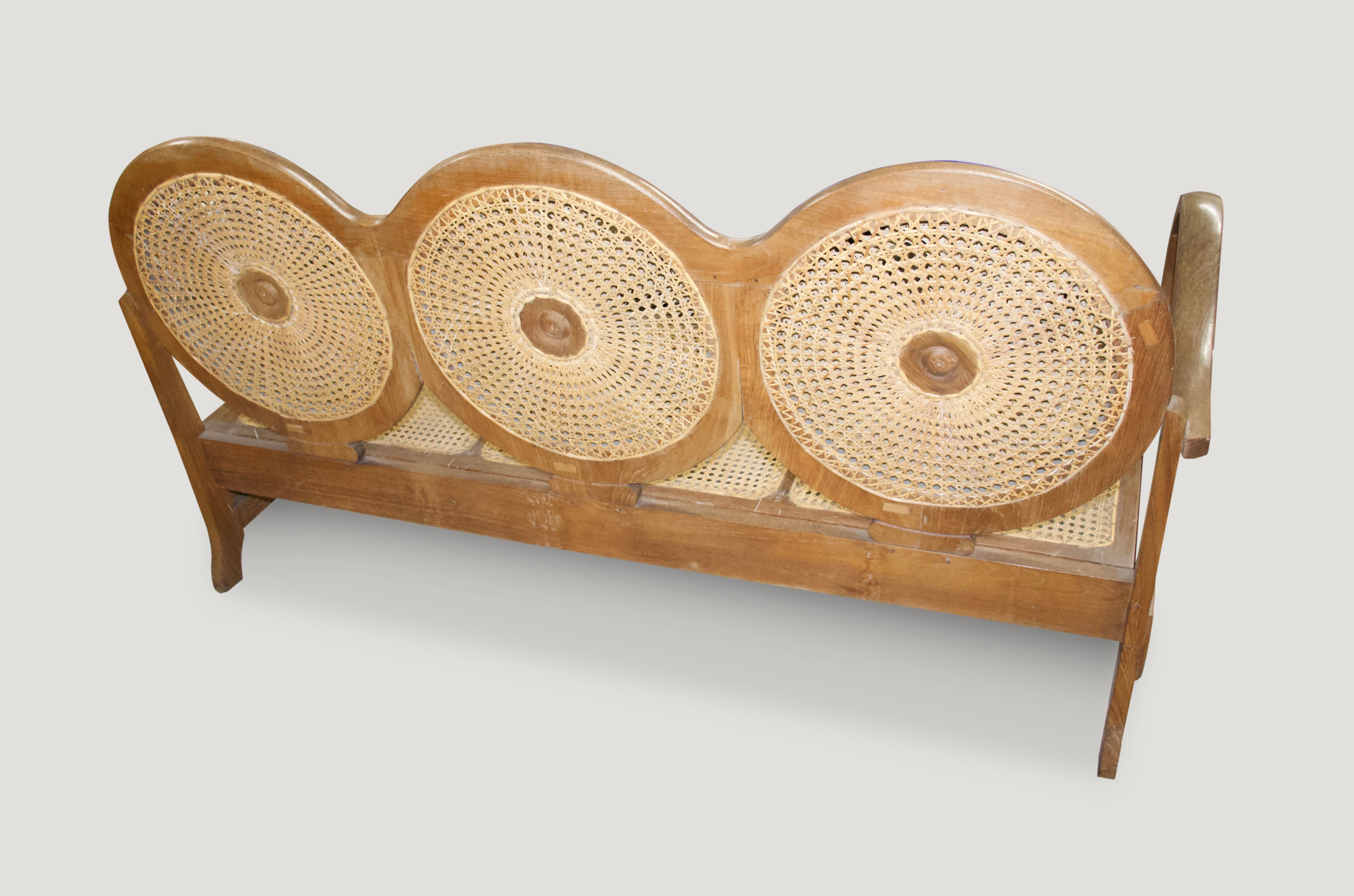 Antique Teak Mid Century Sofa 10LA - Andrianna Shamaris