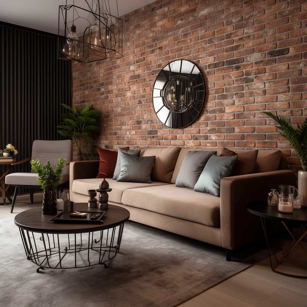 Brick Wall Living Room Interior Design at Clarence Swingle blog
