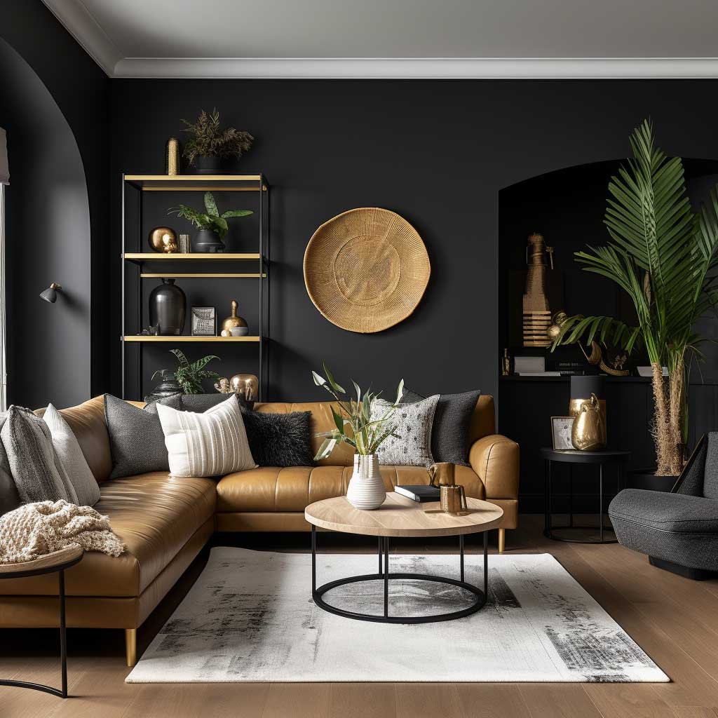 Modern Living Room Magic with Black Accents and Themes • ArtFasad