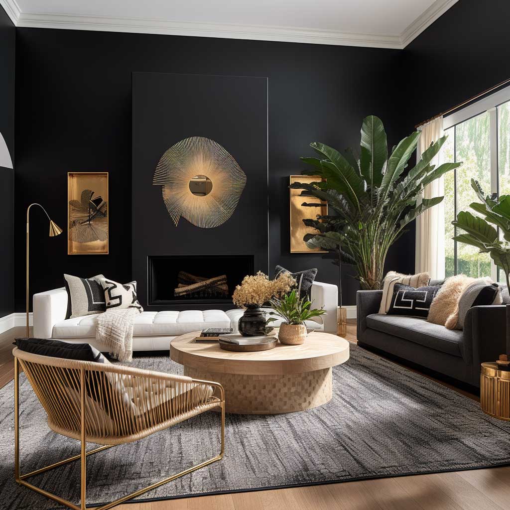 Modern Living Room Magic with Black Accents and Themes • ArtFasad