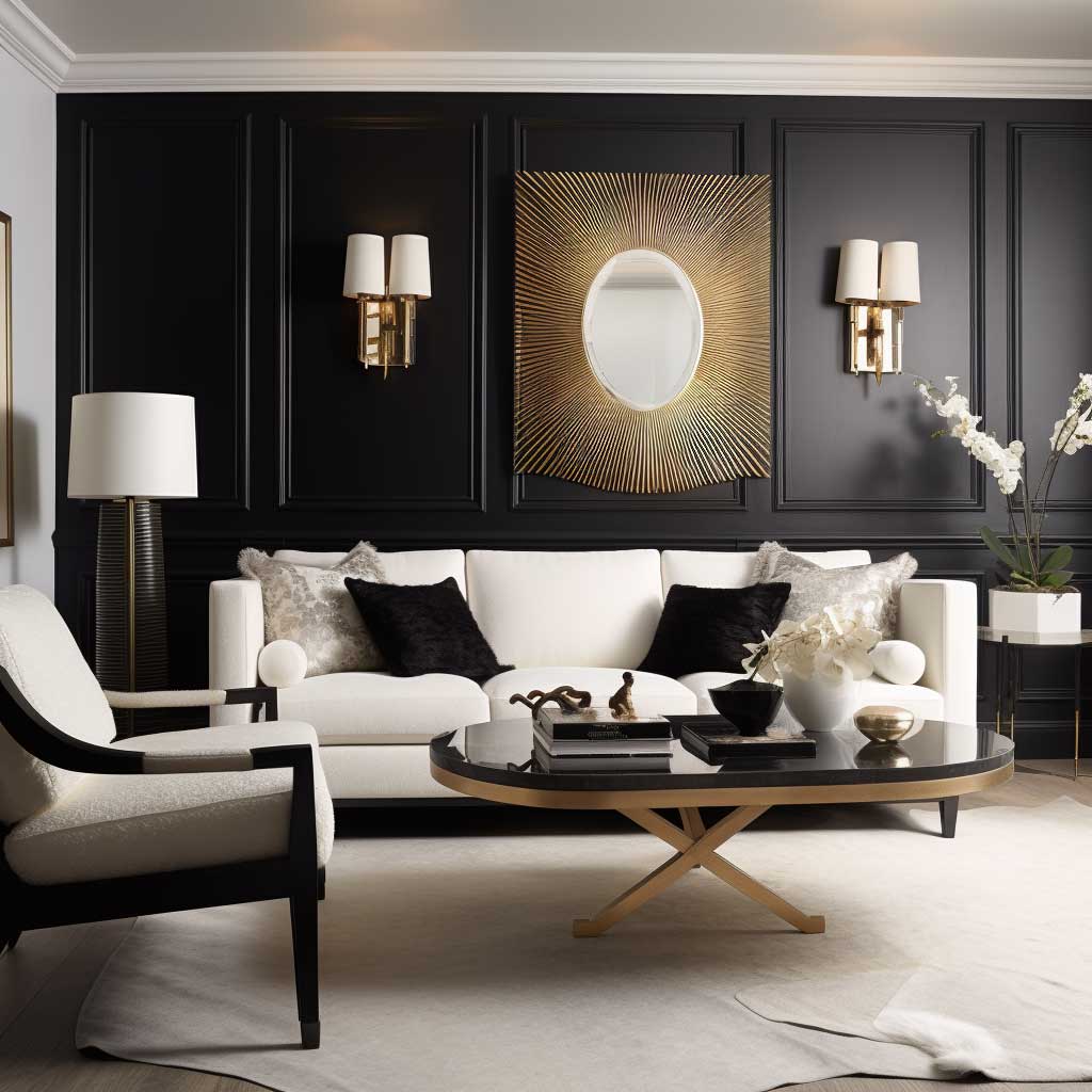 Modern Living Room Magic with Black Accents and Themes • ArtFasad