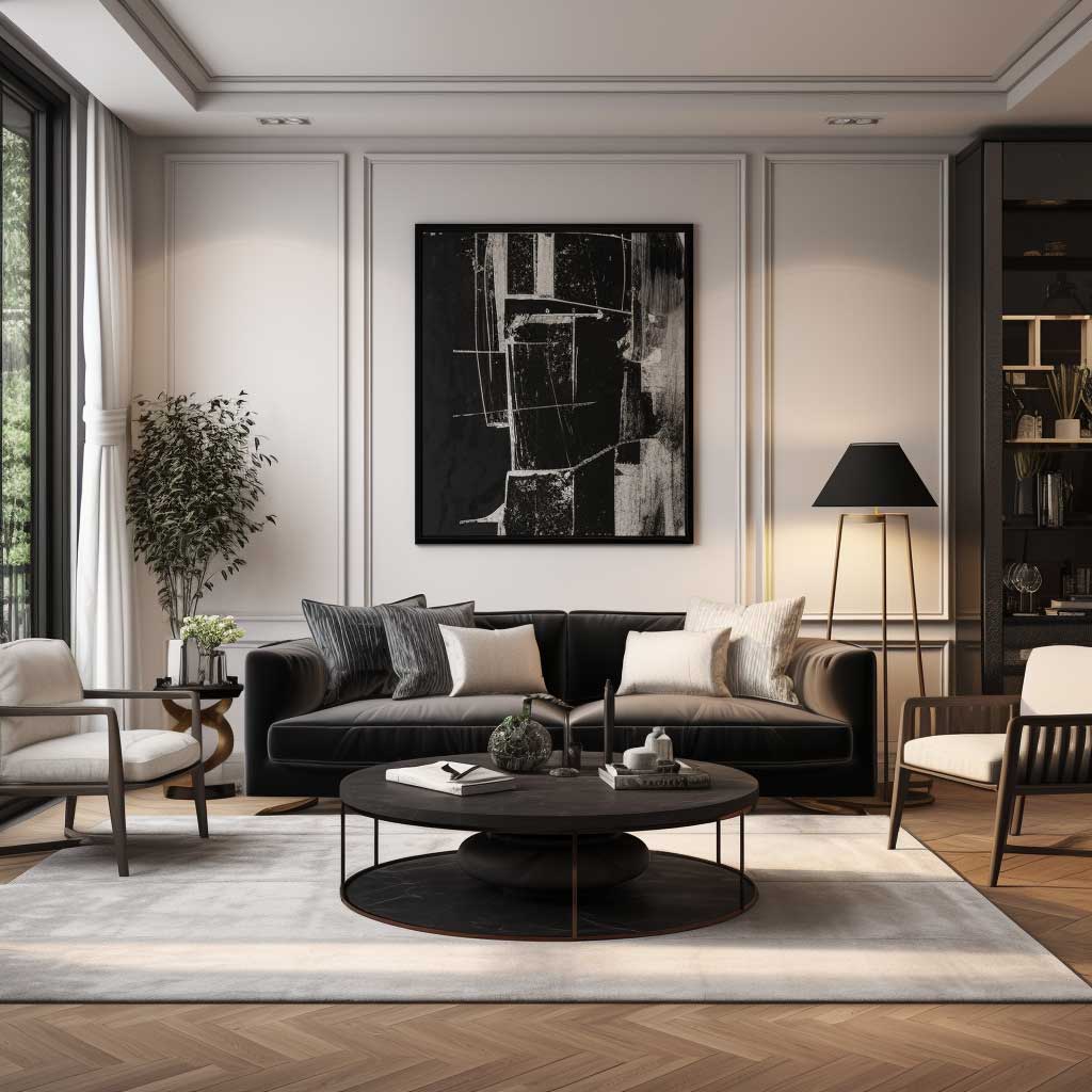 Modern Living Room Magic with Black Accents and Themes • ArtFasad