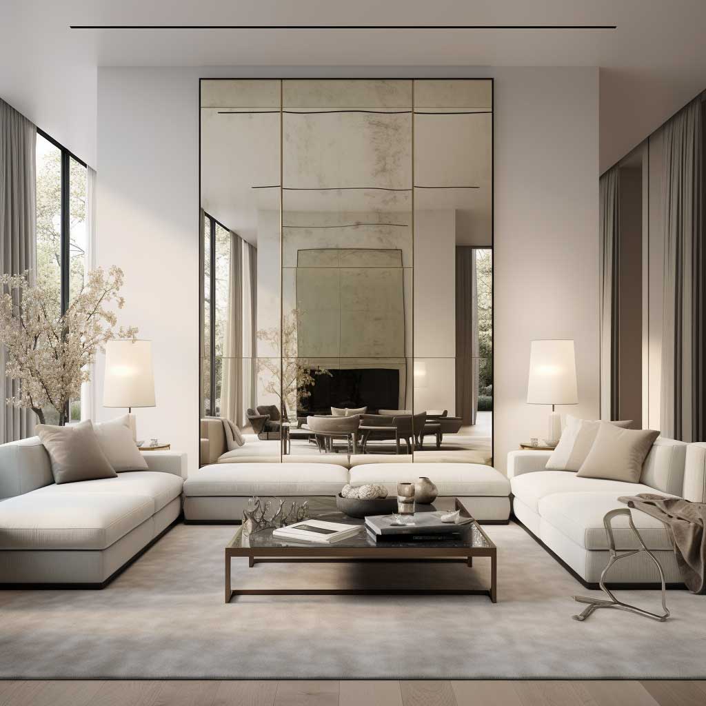 Maximizing Space with Full Wall Mirror Designs in Living Rooms • ArtFasad
