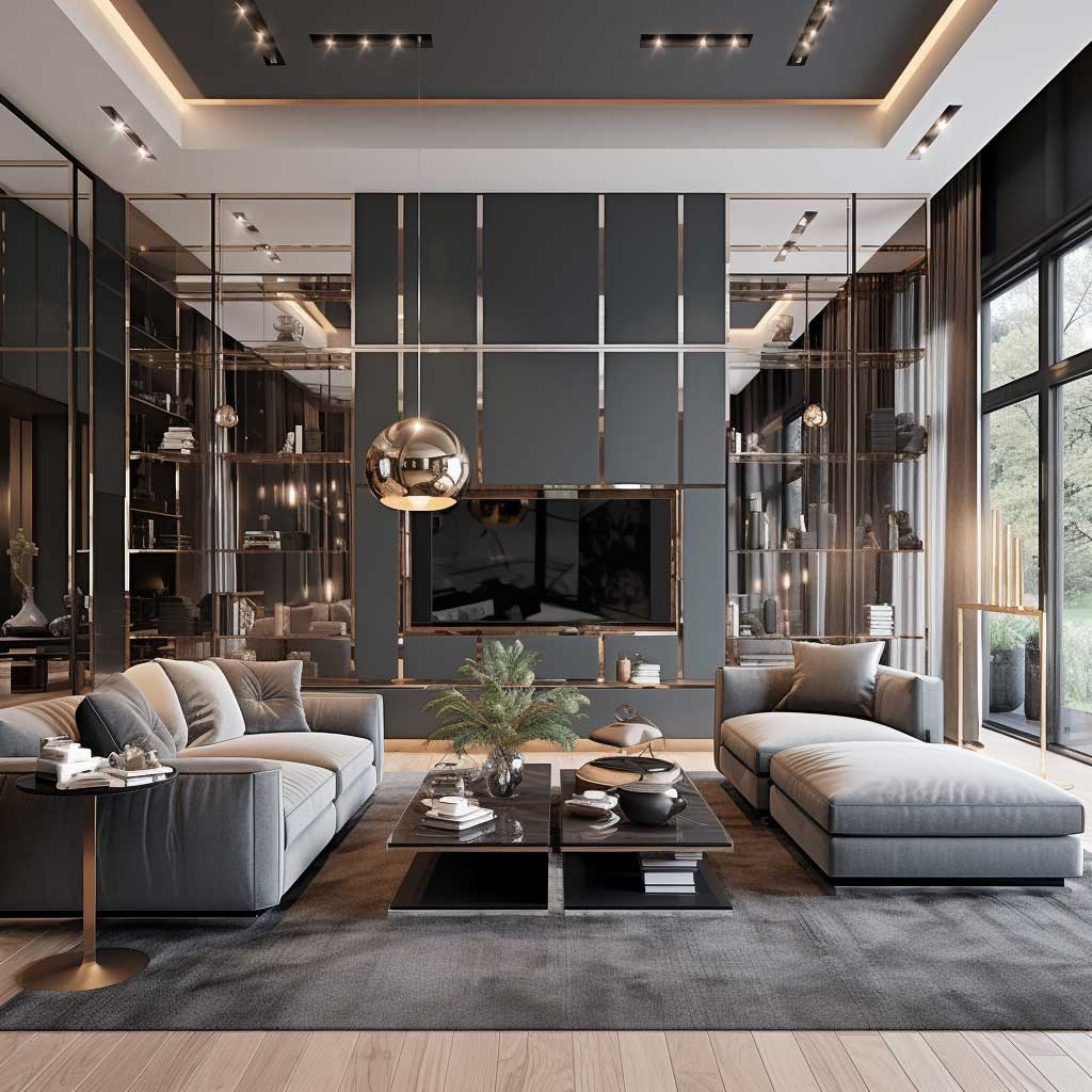 Maximizing Space with Full Wall Mirror Designs in Living Rooms • ArtFasad