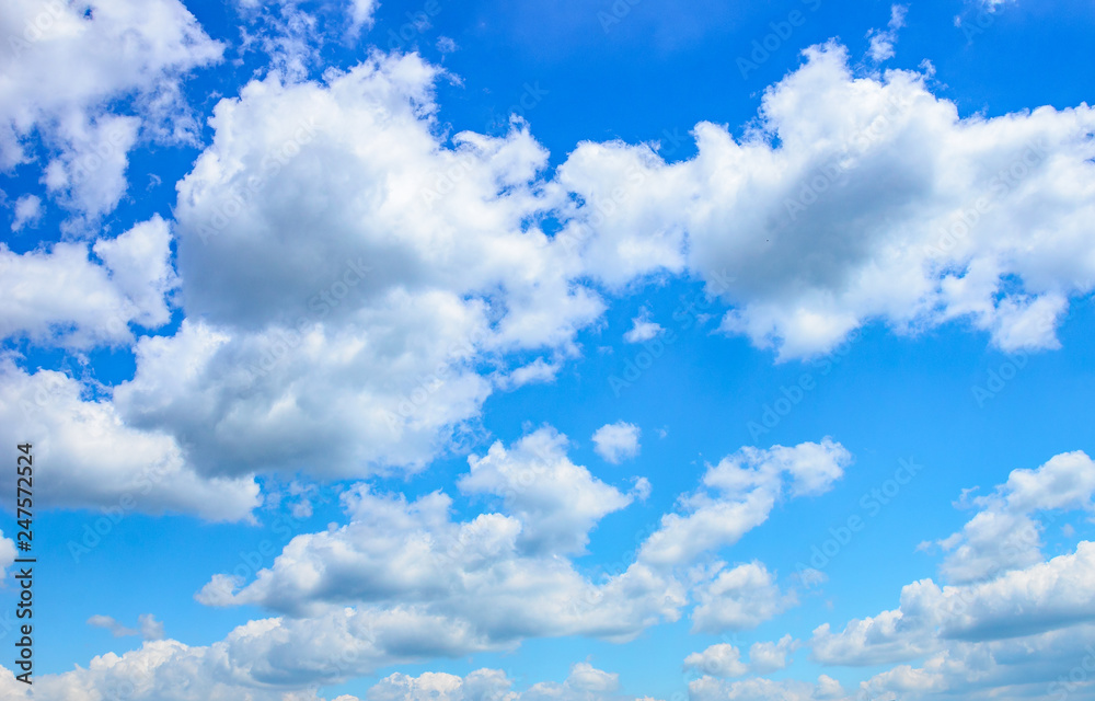 Blue sky with white clouds. Beautiful sky background. Stock Photo ...