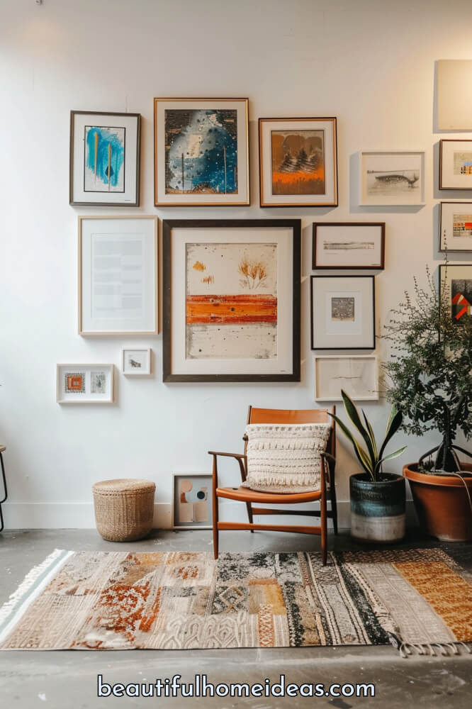 24 Amazing Living Room Gallery Wall Design Ideas - Beautiful Home Ideas