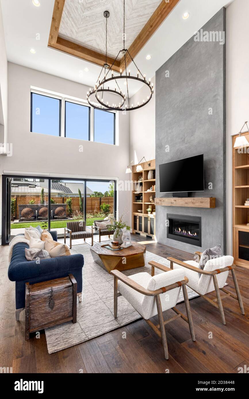 Vaulted Ceiling Fireplace