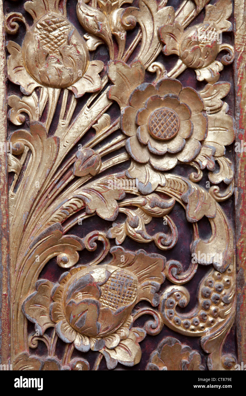 Ornate wooden door carvings in Bali, Indonesia Stock Photo, Royalty ...
