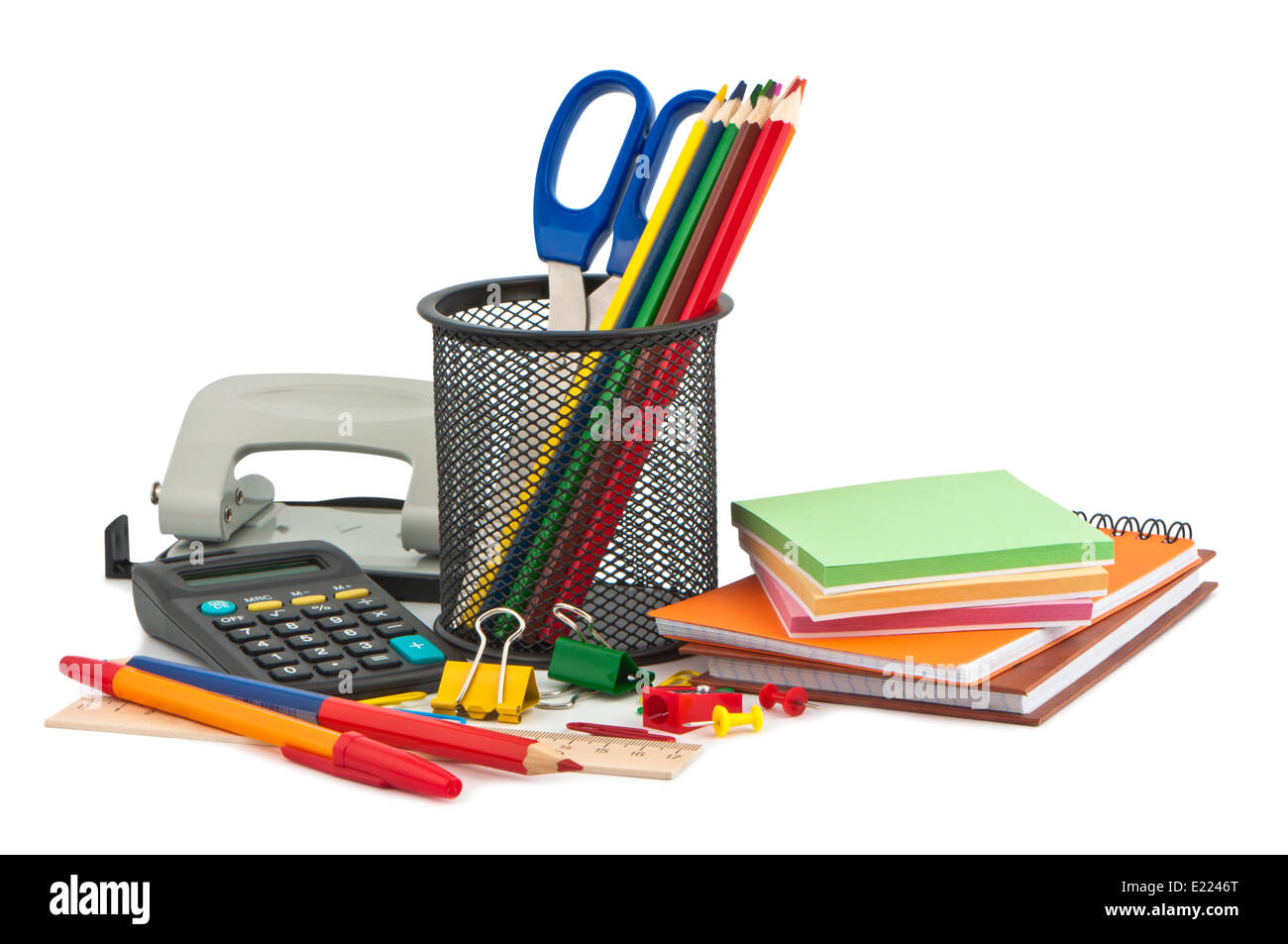 Set of stationery items Stock Photo - Alamy