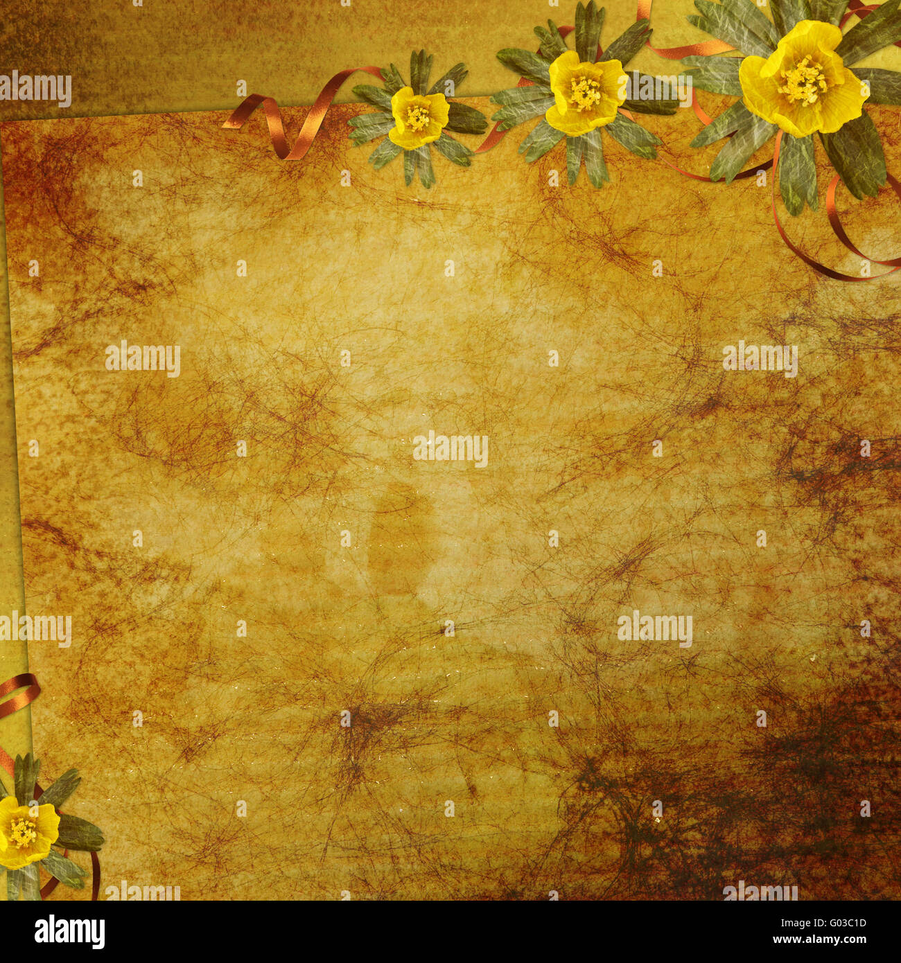 vintage paper with flowers Stock Photo - Alamy