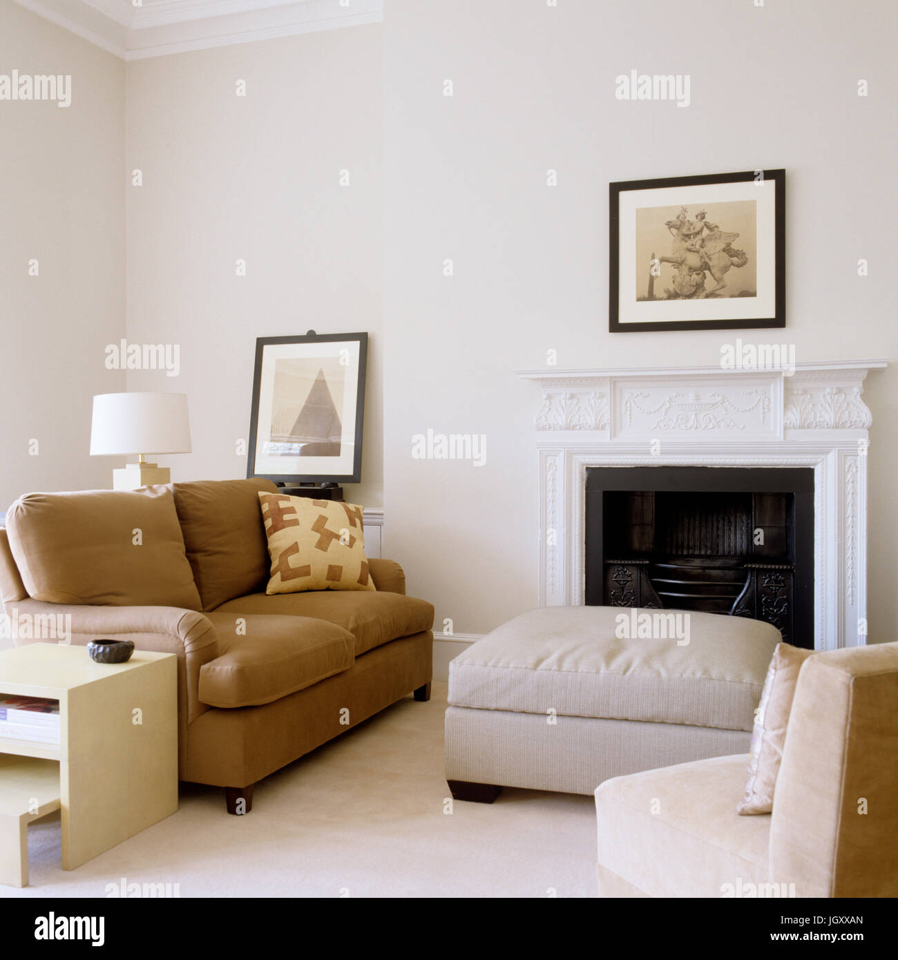 Minimalist style living room Stock Photo - Alamy