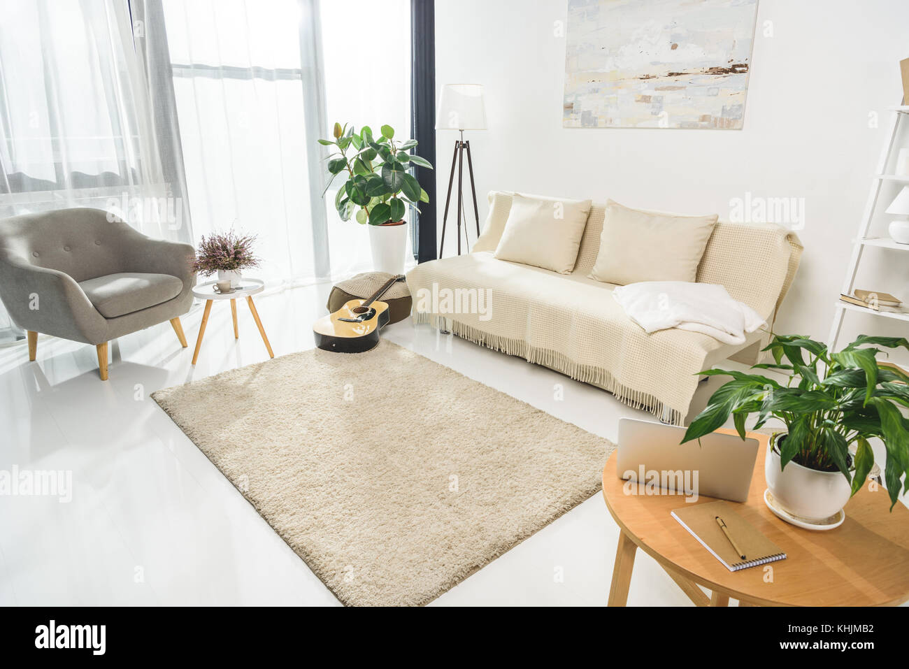 Minimalistic living room interior Stock Photo - Alamy