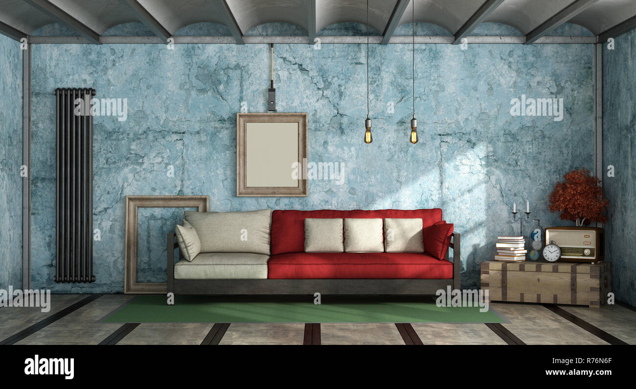 Colorful living room in old style Stock Photo - Alamy