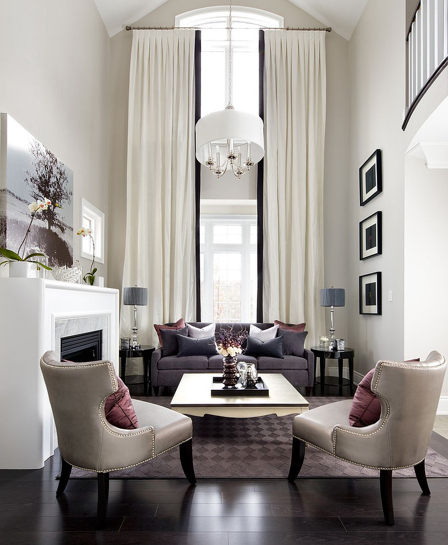 Living Room With High Ceiling Designs