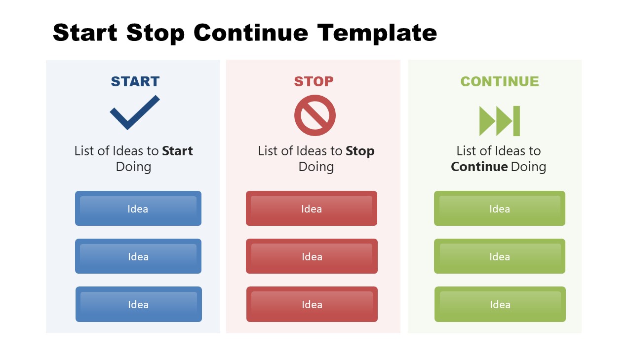 Free Start Stop Continue PowerPoint Template - Free PowerPoint Templates