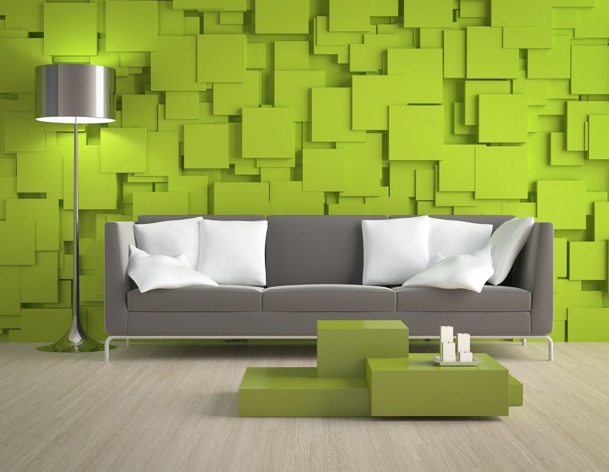 Living Green Colour Wall Paint Design
