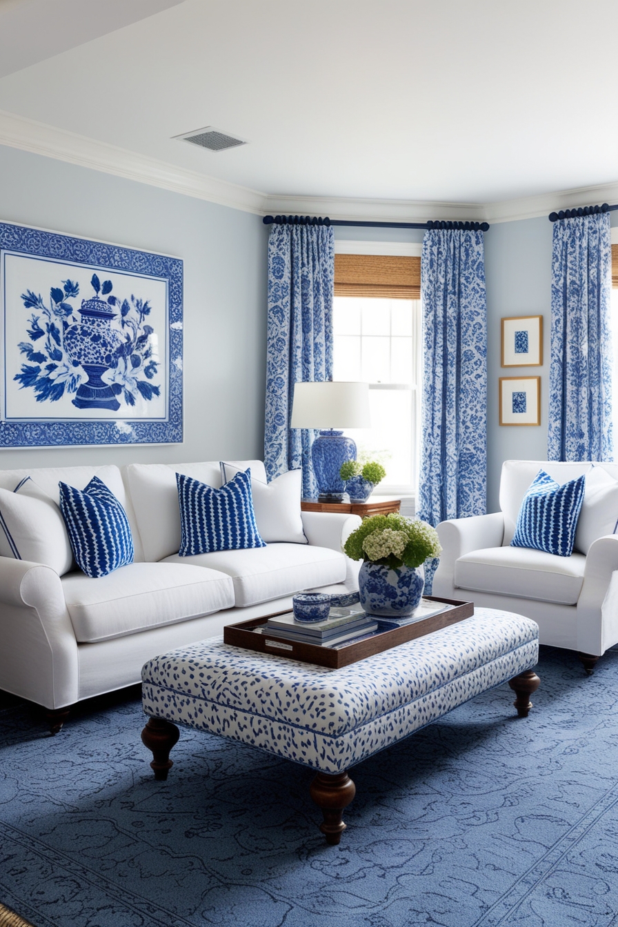 13 Creative Ways to Infuse Blue & White into Your Living Room Décor ...