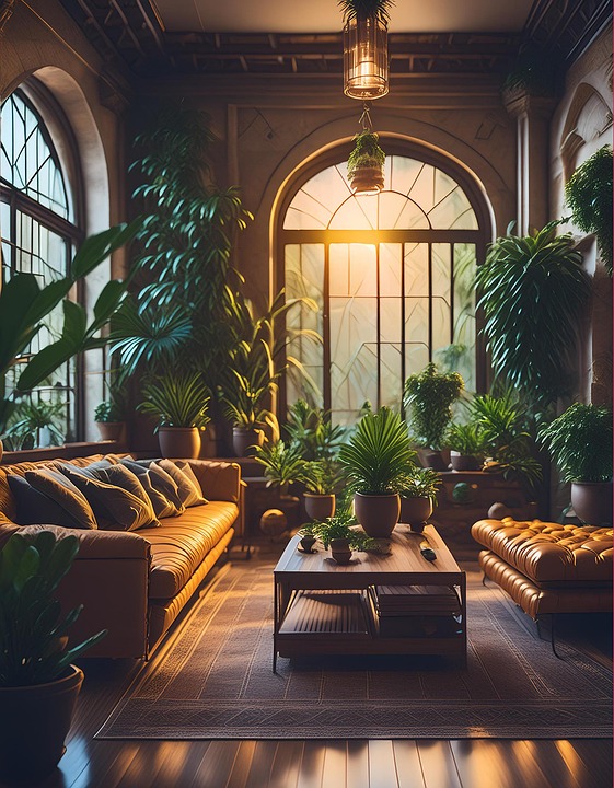 Download Living Room, Plants, Indoors. Royalty-Free Stock Illustration ...