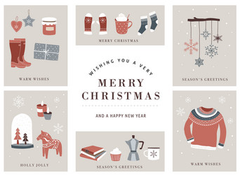 Nordic scandinavian winter elements and hygge Vector Image