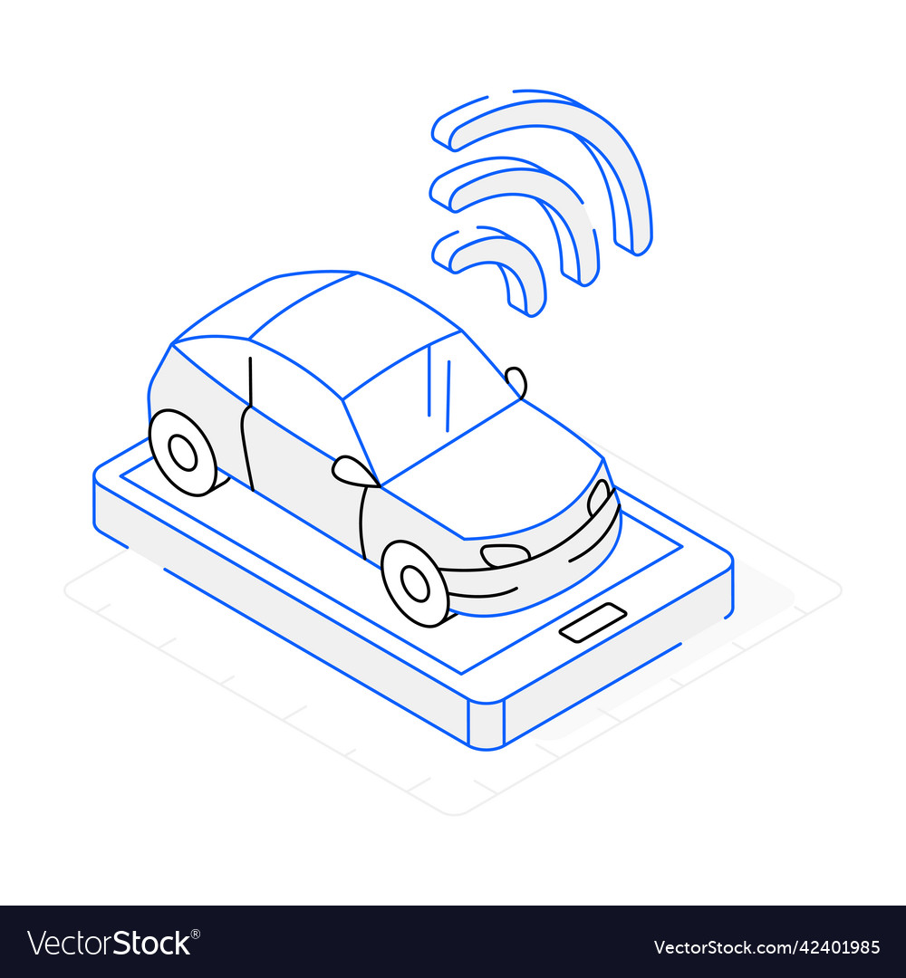 Smart car Royalty Free Vector Image - VectorStock
