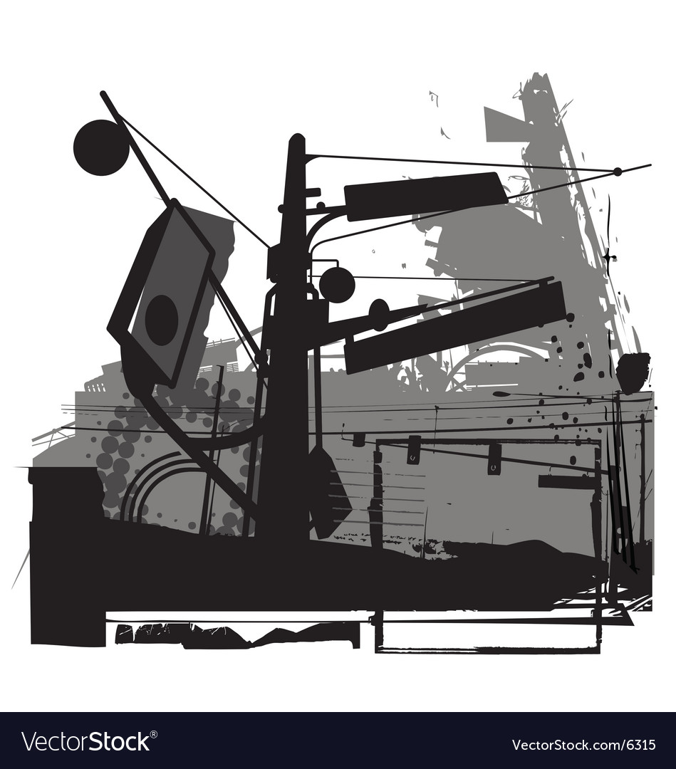 Urban grunge street scene Royalty Free Vector Image