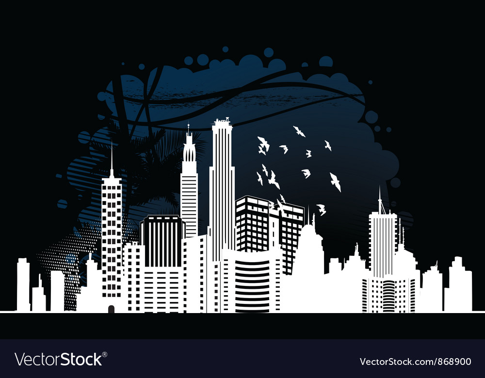 City with grunge Royalty Free Vector Image - VectorStock