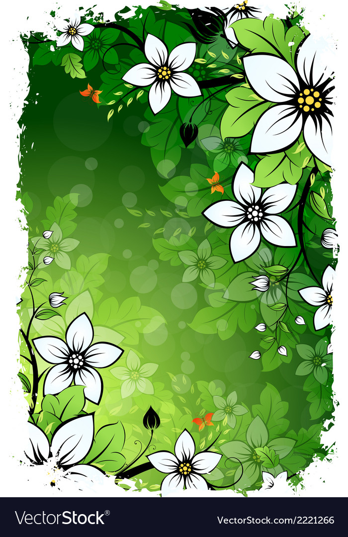 Grungy floral background Royalty Free Vector Image