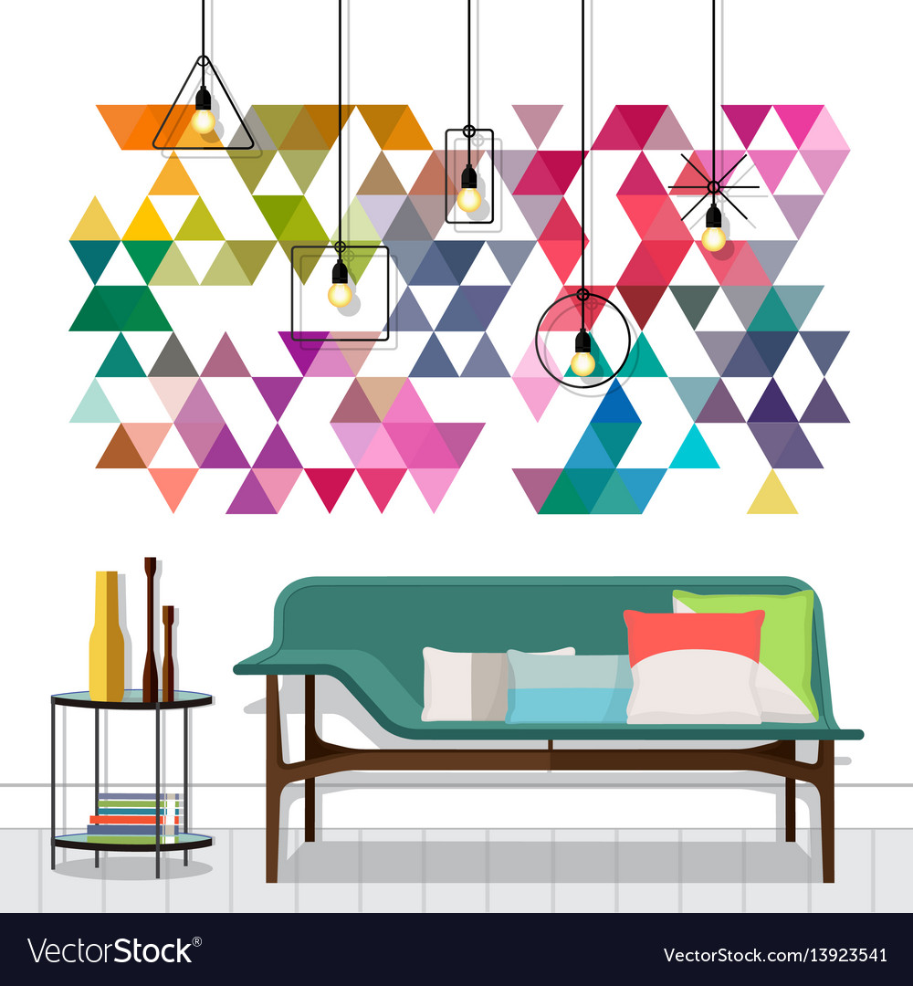 In a vintage living room Royalty Free Vector Image