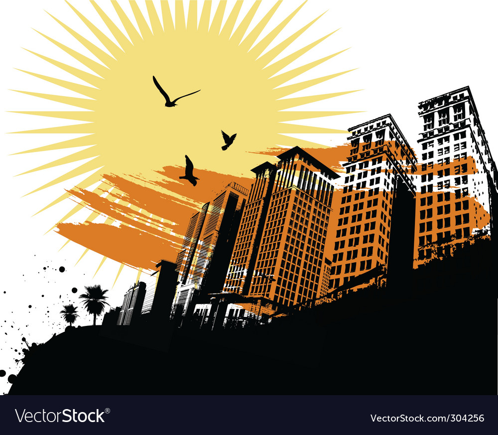 Grunge city Royalty Free Vector Image - VectorStock