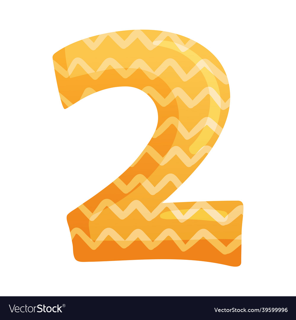 Cute two number 2 childish numeral for card Vector Image
