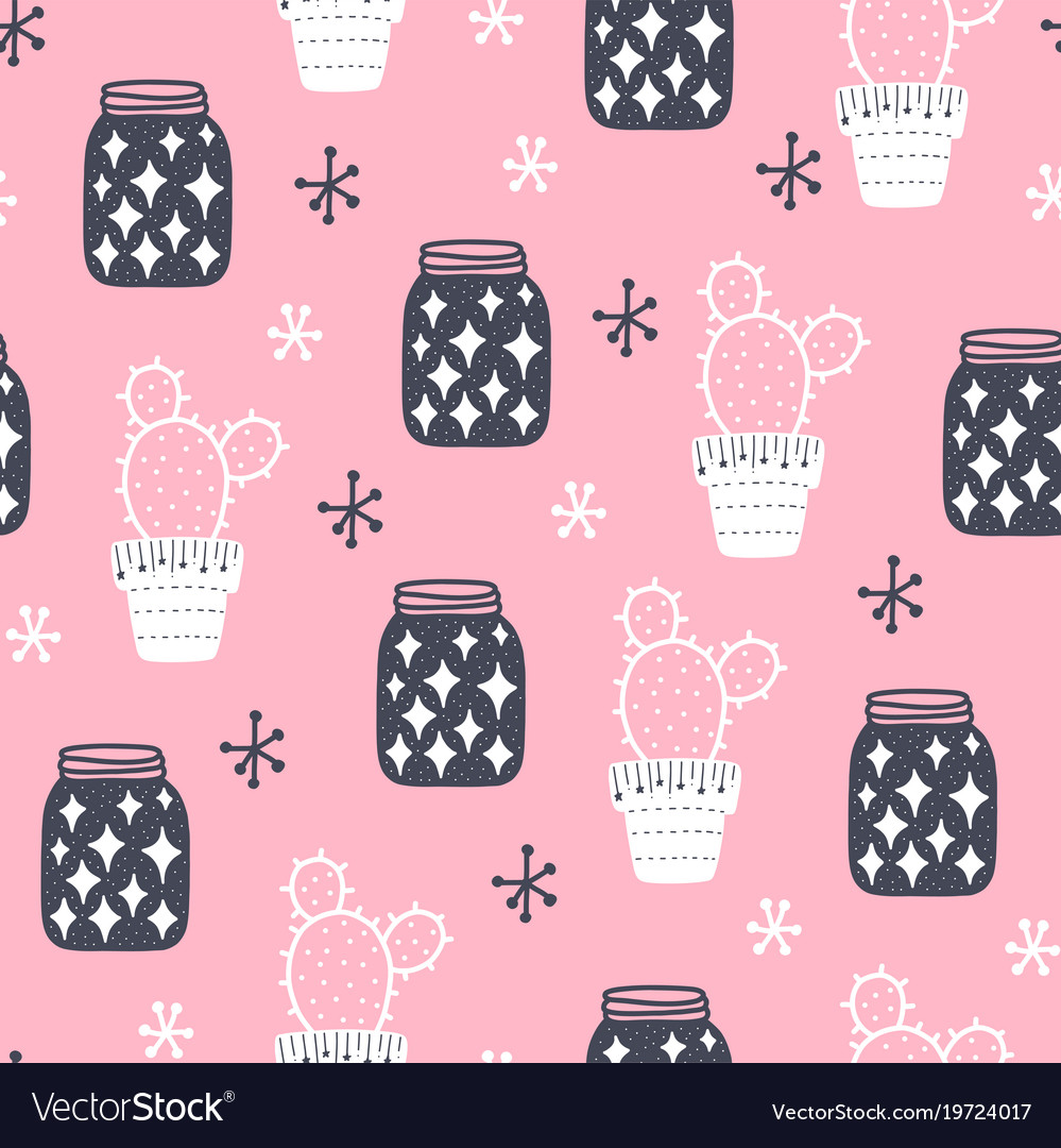 Seamless hygge scandinavian pattern Royalty Free Vector