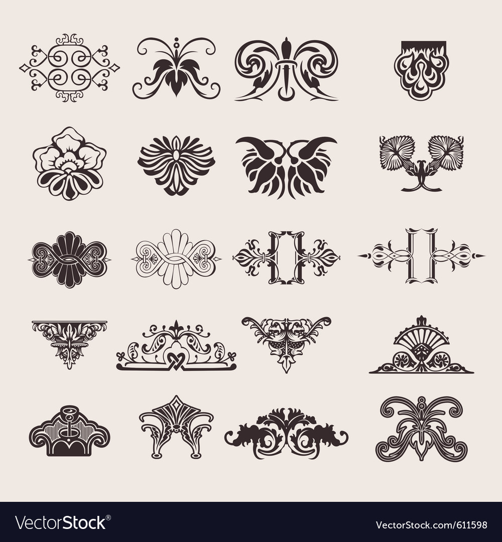Ornate design elements Royalty Free Vector Image