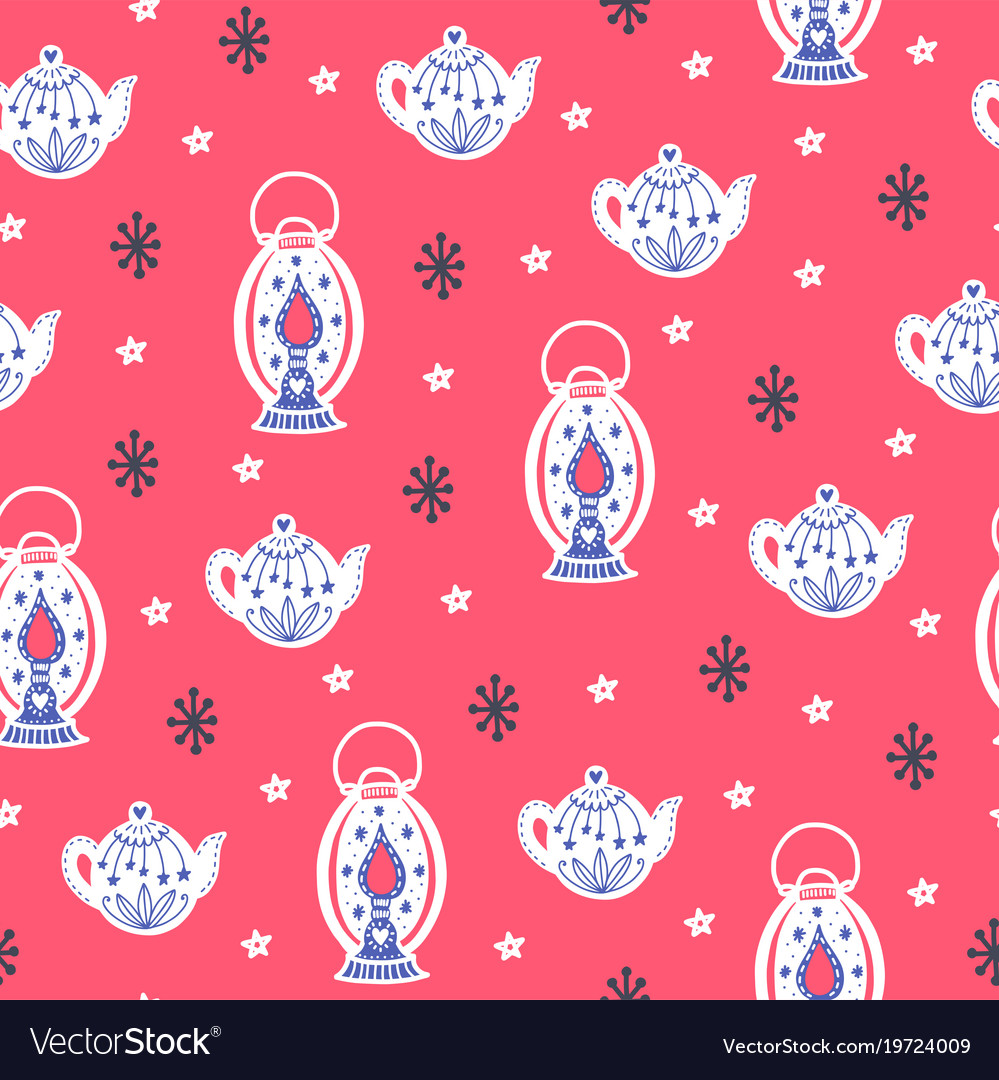 Seamless hygge scandinavian pattern Royalty Free Vector