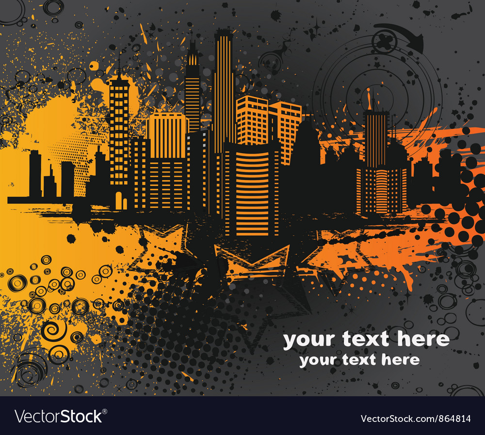 City with grunge Royalty Free Vector Image - VectorStock
