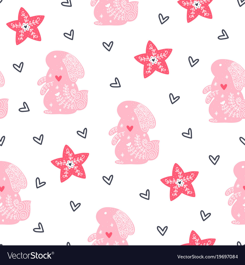 Seamless hygge scandinavian pattern Royalty Free Vector