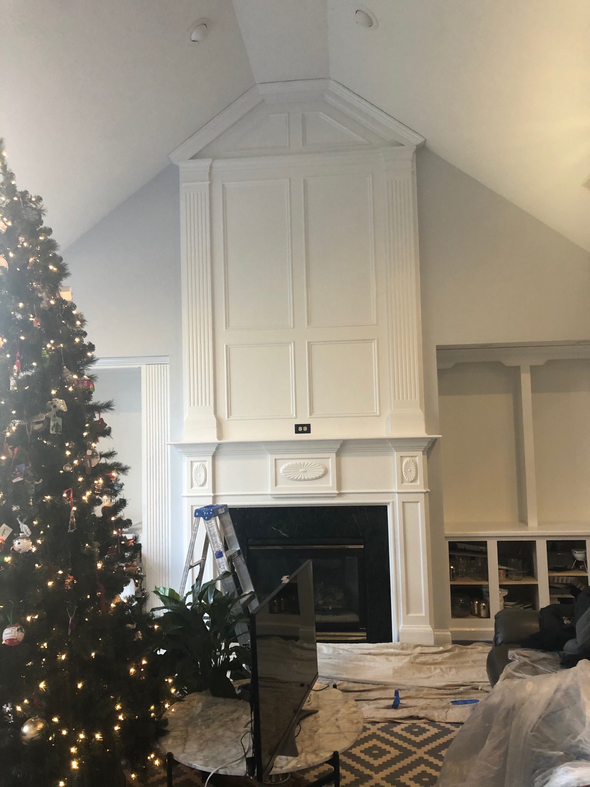 Vaulted Ceiling Living Room With Fireplace | Baci Living Room