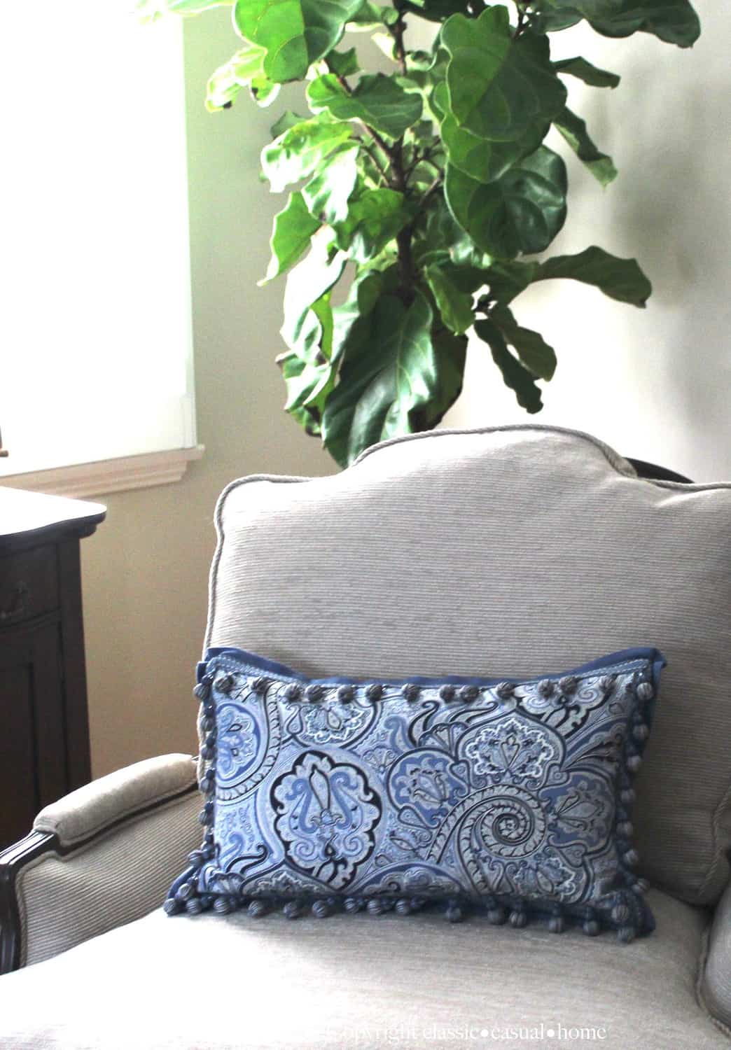 New White and Blue Living Room Project | Classic Casual Home