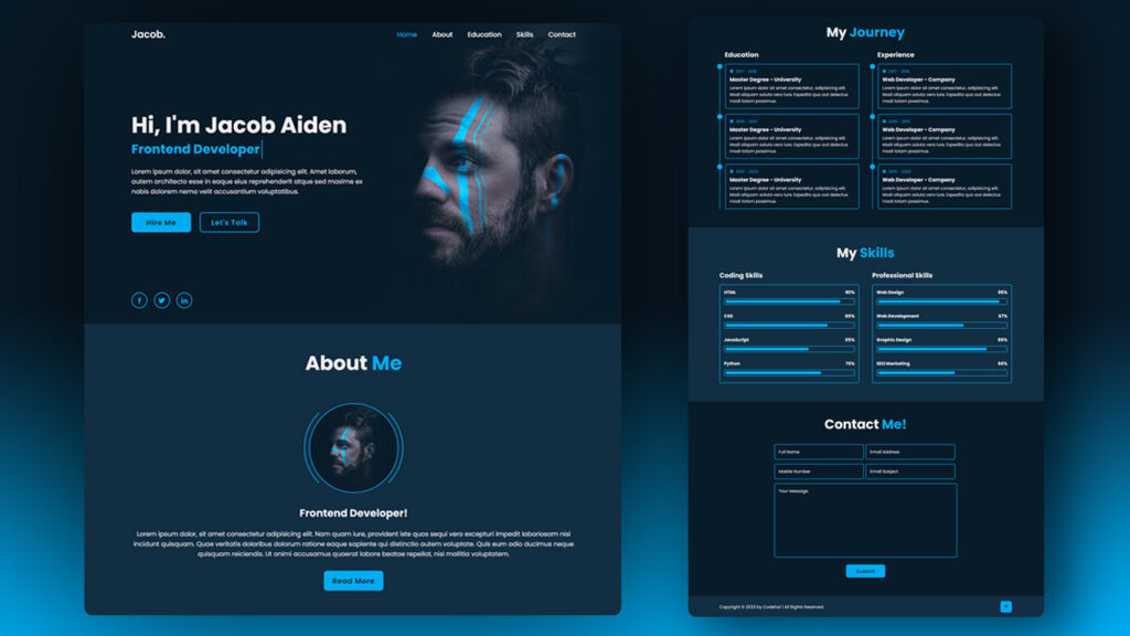 Responsive Portfolio Website using HTML CSS Javascript