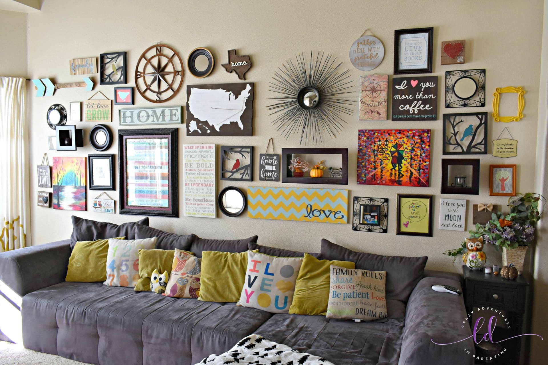 Living Room Photo Gallery Wall | Baci Living Room