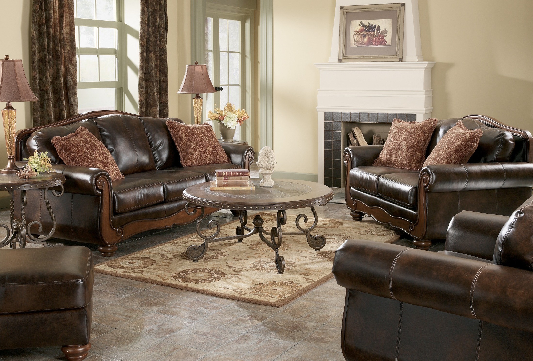 Barcelona Antique Living Room Set from Ashley (55300) | Coleman Furniture