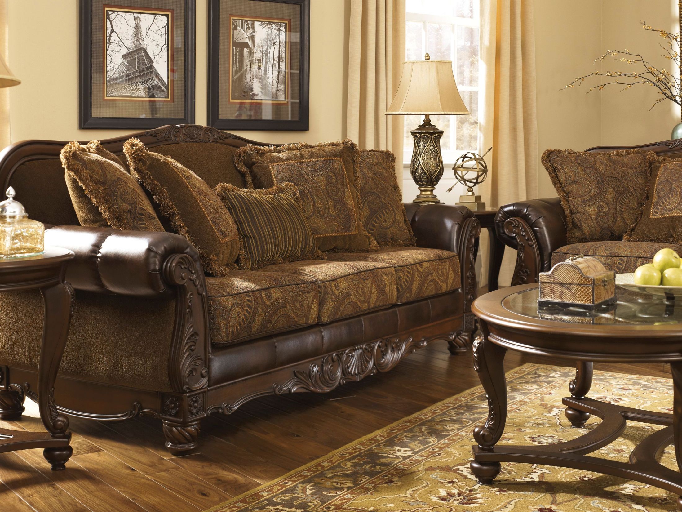 Fresco DuraBlend Antique Living Room Set from Ashley (63100) | Coleman ...