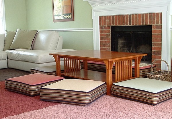 Floor cushions in the interior: 25 cool ideas in different styles